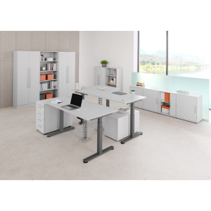 Optizen Etagère de bureau H 127 cm Londonien Blanc, gris, érable, hêtre ou noyer