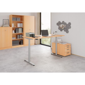 Optizen Etagère de bureau H 200 cm Londonien Blanc, gris, érable, hêtre ou noyer