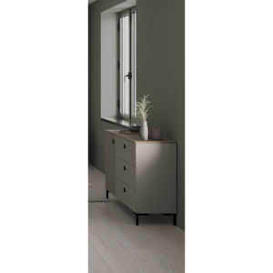 Deladeco Commode moderne 120 cm gris cachemire Lucenza Gris cachemire