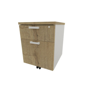 Leaderburo Caisson de bureau mobile 2 tiroirs Opaline Graphite, argent, blanc, gris, hêtre, chêne moyen, acacia clair, acacia foncé, chêne veiné ou