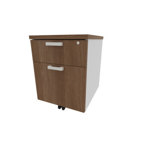 Leaderburo Caisson de bureau mobile 2 tiroirs Opaline Graphite, argent, blanc, gris, hêtre, chêne moyen, acacia clair, acacia foncé, chêne veiné ou