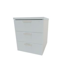 Leaderburo Caisson de bureau mobile 3 tiroirs Opaline Graphite, argent, blanc, gris, hêtre, chêne moyen, acacia clair, acacia foncé, chêne veiné ou