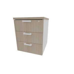 Leaderburo Caisson de bureau mobile 3 tiroirs Opaline Graphite, argent, blanc, gris, hêtre, chêne moyen, acacia clair, acacia foncé, chêne veiné ou