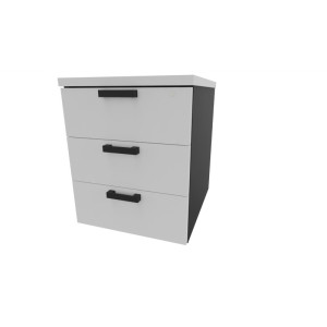 Leaderburo Caisson de bureau mobile 3 tiroirs Opaline Graphite, argent, blanc, gris, hêtre, chêne moyen, acacia clair, acacia foncé, chêne veiné ou