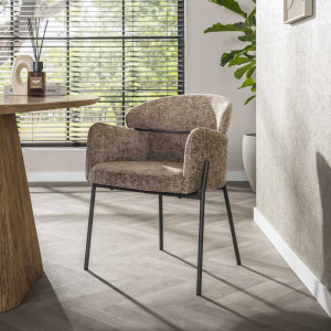 Vivabita Lot de 2 fauteuils modernes en tissu Mayanne Champagne