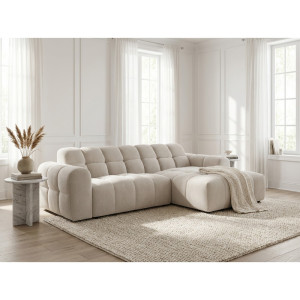 Vivabita Canapé d'angle moderne en tissu Roxie Beige