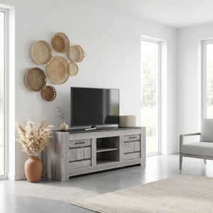 Sublimera Meuble TV contemporain chêne gris Talisman Chêne gris