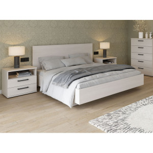 Deladeco Lit adulte contemporain chêne clair Lolita Chêne clair