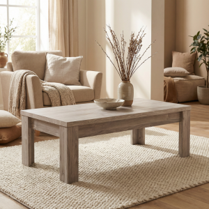 Deladeco Table basse contemporaine chêne gris Oliviera Gris