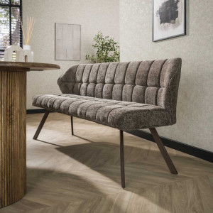 Vivabita Banquette moderne en tissu Marcus Taupe/brun