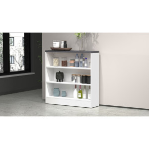 Deladeco Etagère de cuisine blanc brillant/béton Solena Blanc brillant/béton