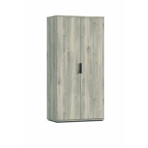 Deladeco Armoire contemporaine 100 cm chêne gris Gladys Chêne gris