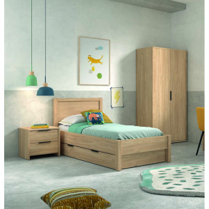 Deladeco Lit-tiroir contemporain coloris acacia Gladys Acacia