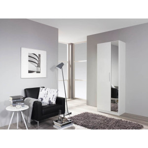 Exodecor Armoire design 2 portes laquée blanche Minos Blanc laqué