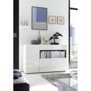 Balias Home Meuble de rangement design blanc laqué Camargue Blanc laqué