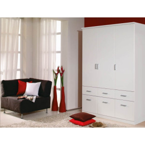 Exodecor Armoire contemporaine blanche 136 cm Epsylon I Blanc