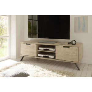 Balias Home Meuble TV industriel Alabama Chêne clair