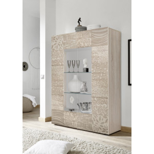 Balias Home Vitrine moderne chêne samoa Orlane Chêne samoa