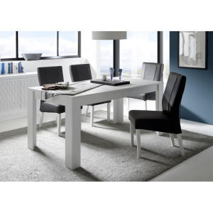 Balias Home Table de salle à manger moderne Rosine Blanc