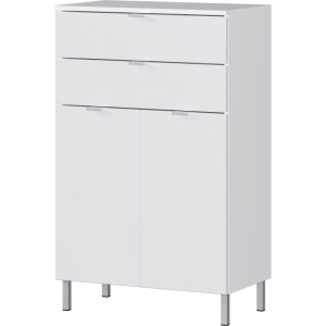Vivabita Meuble bas de salle de bain moderne Maurine Blanc ou blanc/chêne