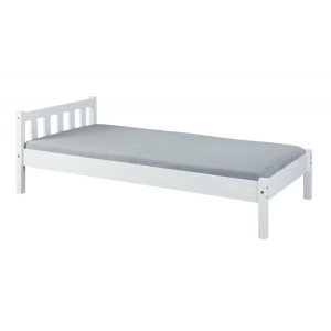 Deladeco Lit contemporain en pin massif Sylvain Blanc ou chêne clair
