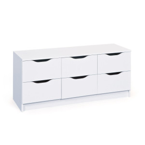 Deladeco Meuble de rangement contemporain 120 cm Karen Blanc