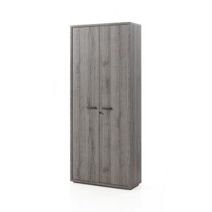 Deladeco Armoire de bureau contemporaine Carlos Blanc, gris ou noir