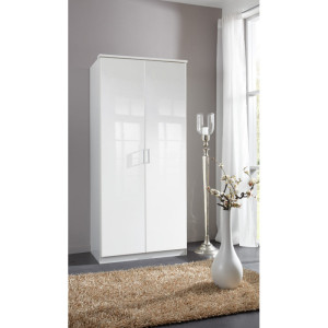 Deladeco Armoire contemporaine 91 cm Telma Blanc