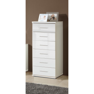 Deladeco Chiffonnier contemporain Telma Blanc