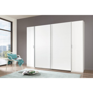 Deladeco Armoire adulte moderne 270 cm Filippa Blanc ou chêne/blanc
