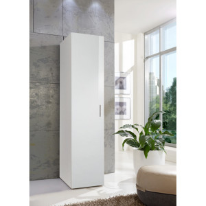 Deladeco Armoire contemporaine blanche 45 cm Shella Blanc