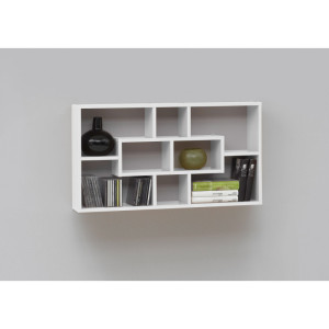 Deladeco Etagère murale contemporaine Amber Blanc, chêne ou chêne sable
