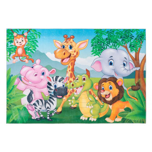 Deladeco Tapis multicolore polyester pour enfant Fun
