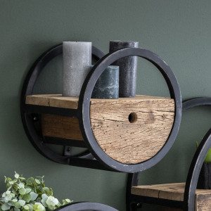 Vivabita Etagère contemporaine en bois et métal Anaïs Marron