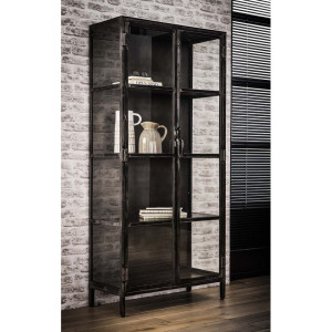 Vivabita Vitrine industrielle en métal noir Margaret Noir