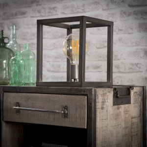 Vivabita Lampe de table design en métal gris foncé Carla Gris foncé