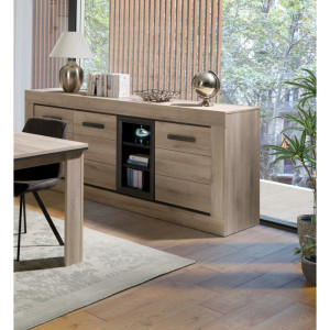 Sublimera Buffet/bahut contemporain chêne clair Willy Chêne