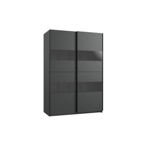 Deladeco Armoire adulte moderne Oshi Anthracite, chêne/anthracite