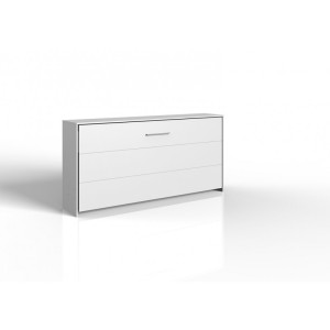 Armoire-lit contemporaine horizontale Jawal Blanc ou chêne