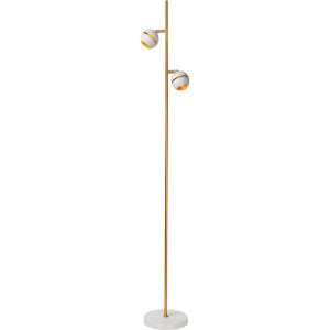 Lampea Lampadaire design droit led doré et Poly