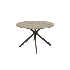 Deladeco Table de salle à manger ronde moderne Orphea Chêne clair ou chêne foncé