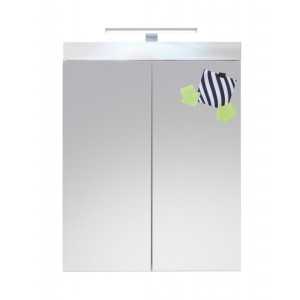 Deladeco Armoire de toilette moderne blanche Savana Blanc
