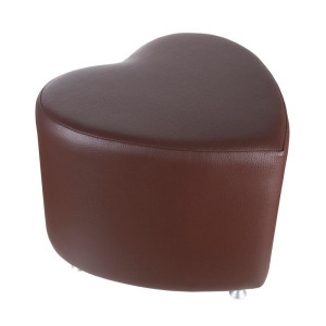 Sitzhocker - Sitzw&uuml;rfel Herzform Braun mit Aluminium Gleiter