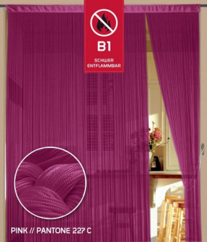 Fadenvorhang 150 cm x 500 cm pink in B1 schwer entflammbar
