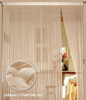 Fadenvorhang 150 cm x 500 cm (BxH) caramel