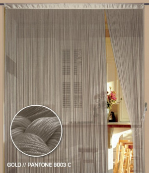 Fadenvorhang 150 cm x 500 cm (BxH) gold
