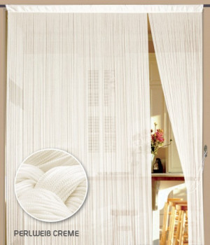 Fadenvorhang Kaikoon 150 cm x 500 cm (BxH) perlwei&szlig; creme