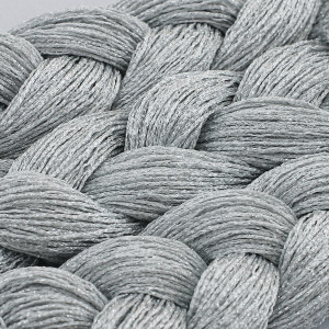 Fadenvorhang 150 cm x 300 cm silber gl&auml;nzend in B1 schwer entflammbar