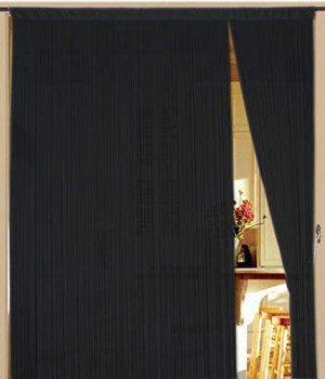 Fadenvorhang 150 cm x 600 cm (BxH) schwarz
