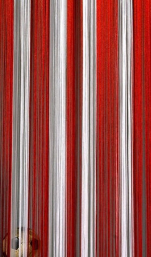 Fadenvorhang Rot-Wei&szlig;-Rot 150 cm x 300 cm